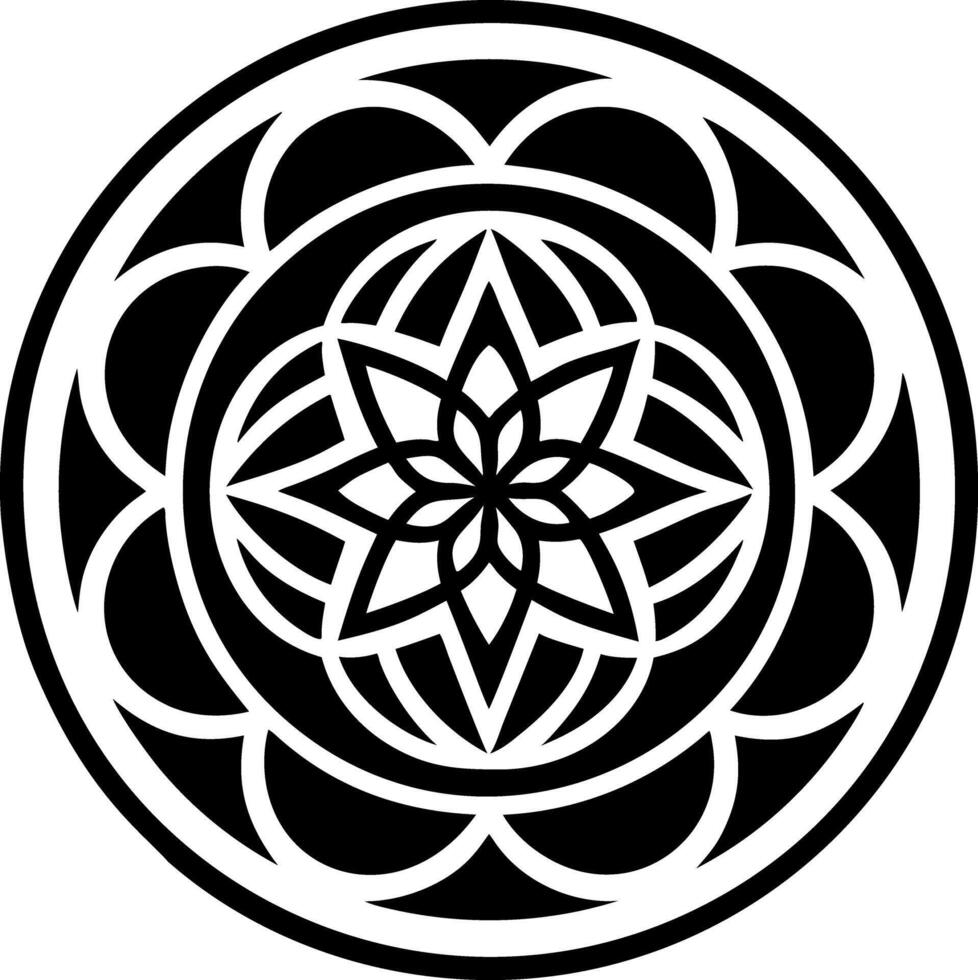 A solid style icon of mandala symbol vector