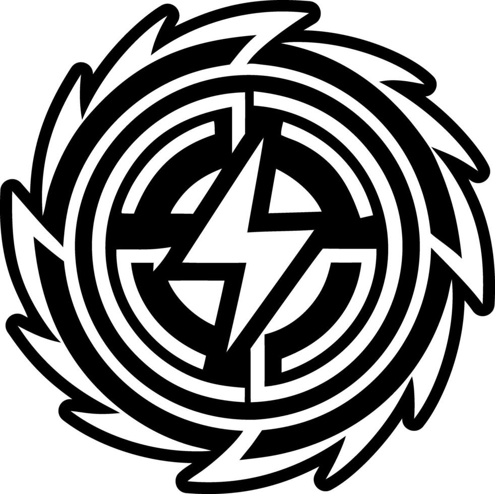 Spiral energy symbol icon in solid style vector