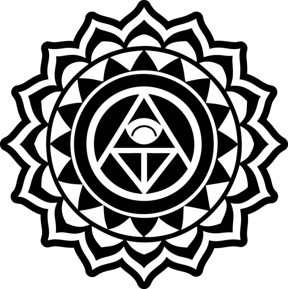 Healing mandala icon in glyph style vector