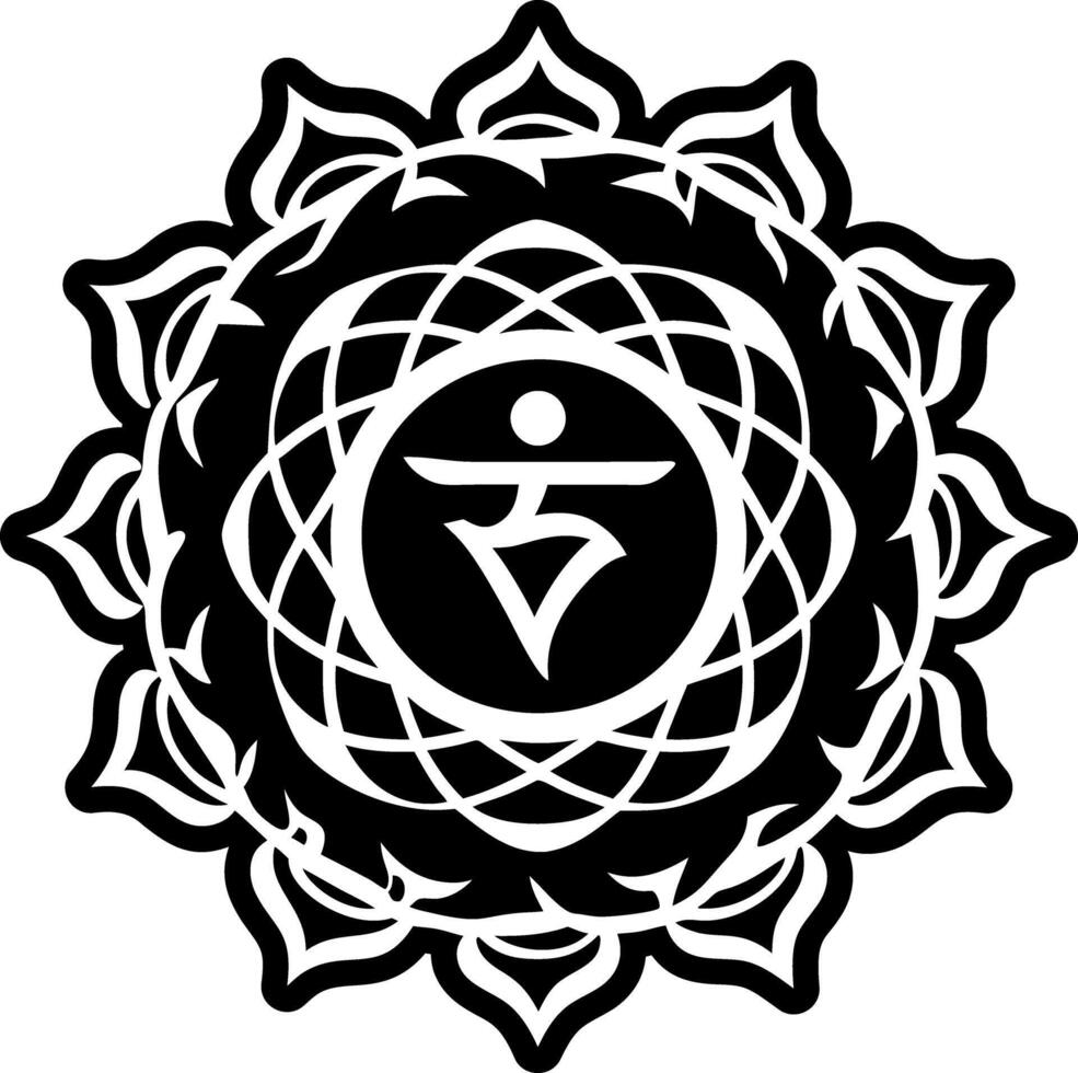 A solid style icon of sacred energy symbol vector