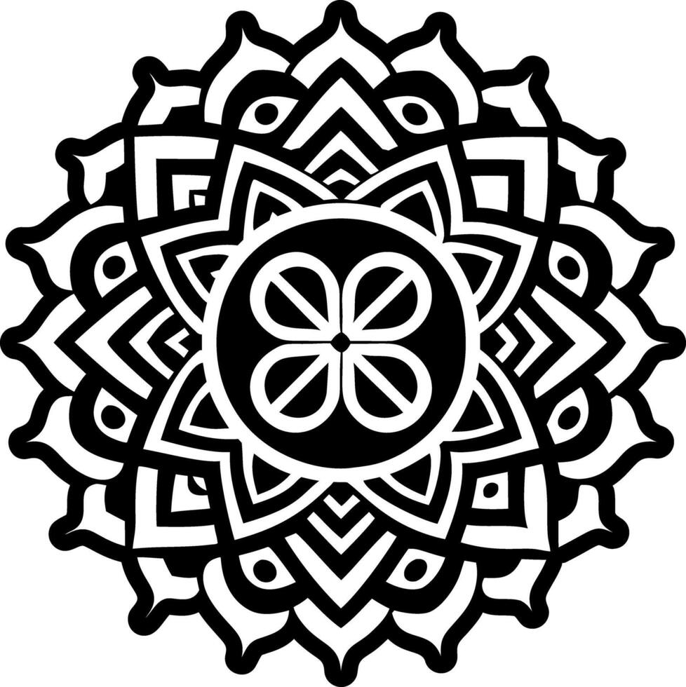 Chakra tattoo symbol icon in solid style vector