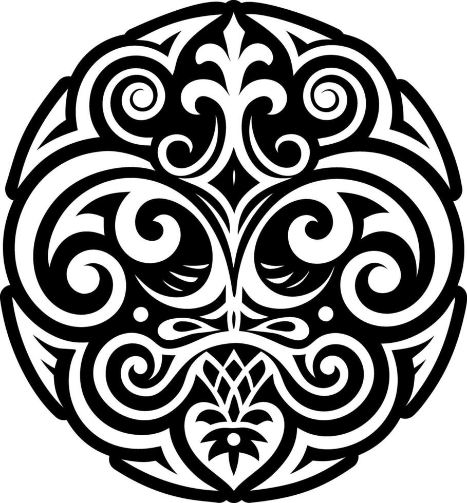 Set of Maori Tradition Symbols Glyph Style Icons vector