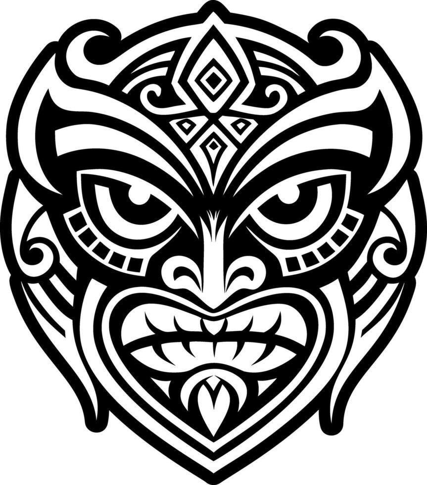 Tiki tattoo symbol icon in solid style vector