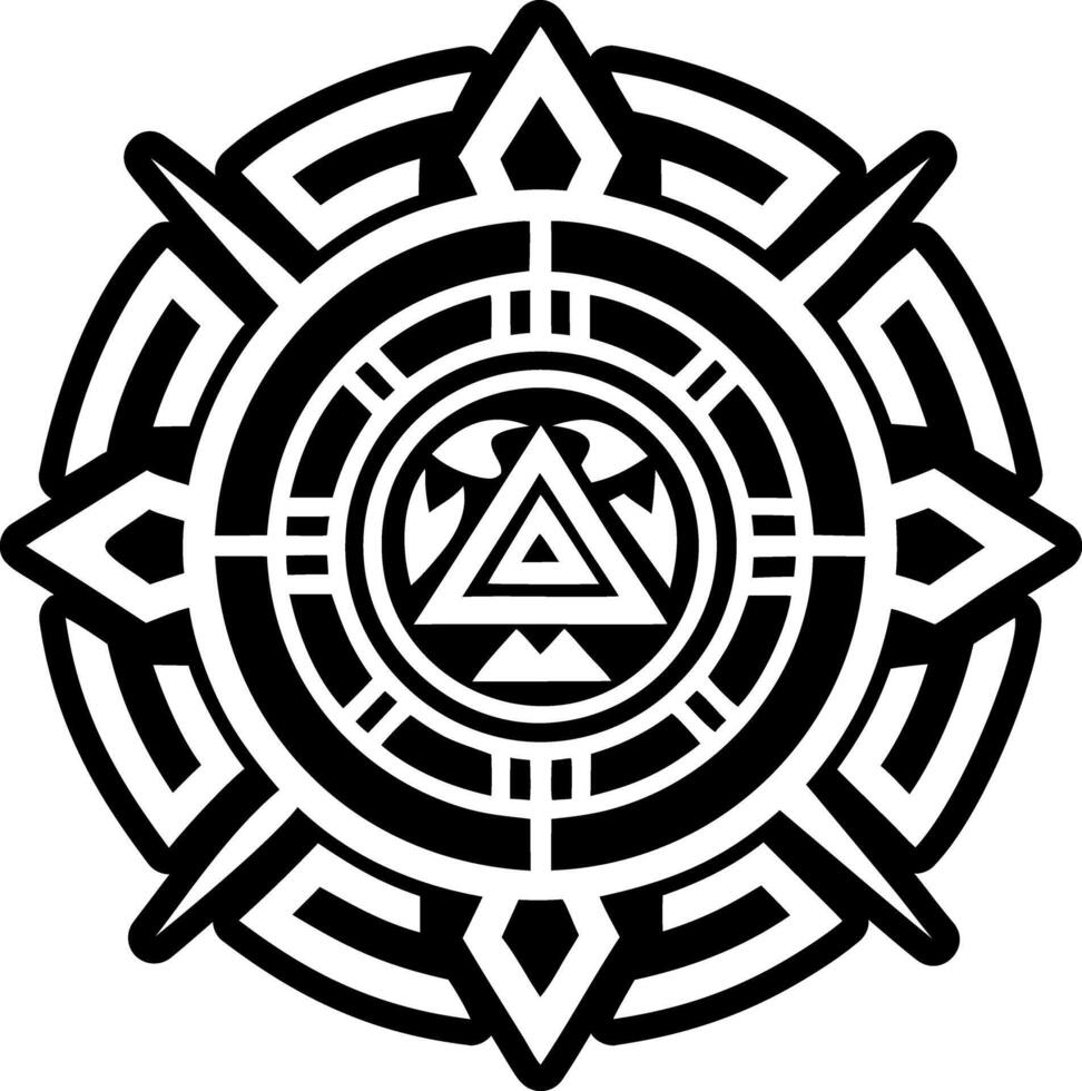A solid style icon of maori symbolism symbol vector