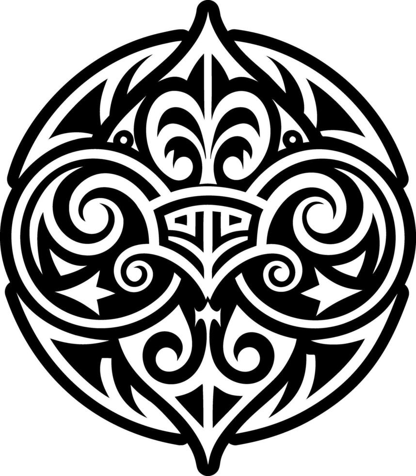 Set of Maori Tradition Symbols Glyph Style Icons vector