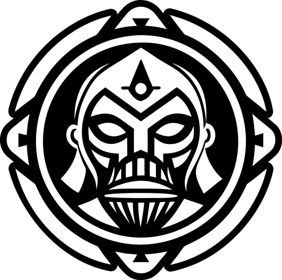A glyph style icon of maori leader symbol vector