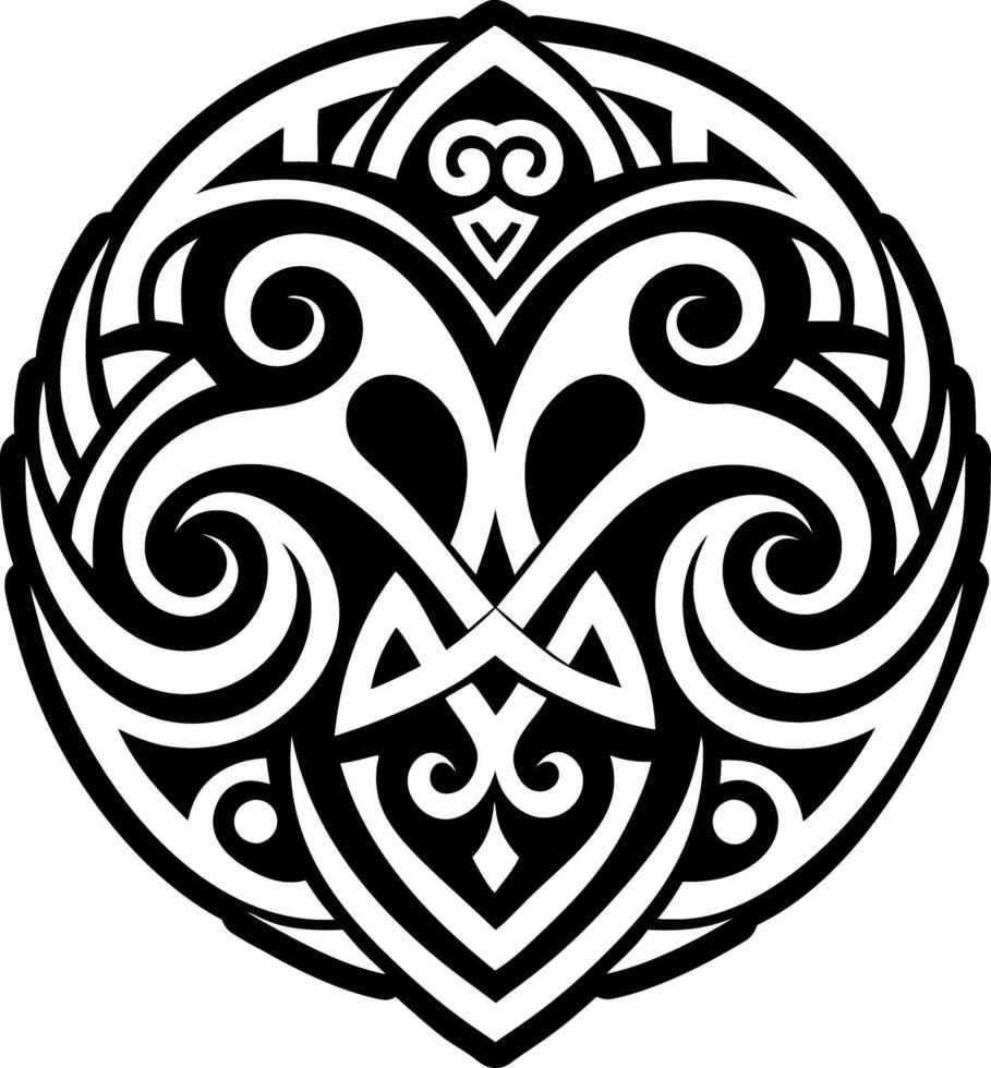 Tribal maori icon in filled style vector