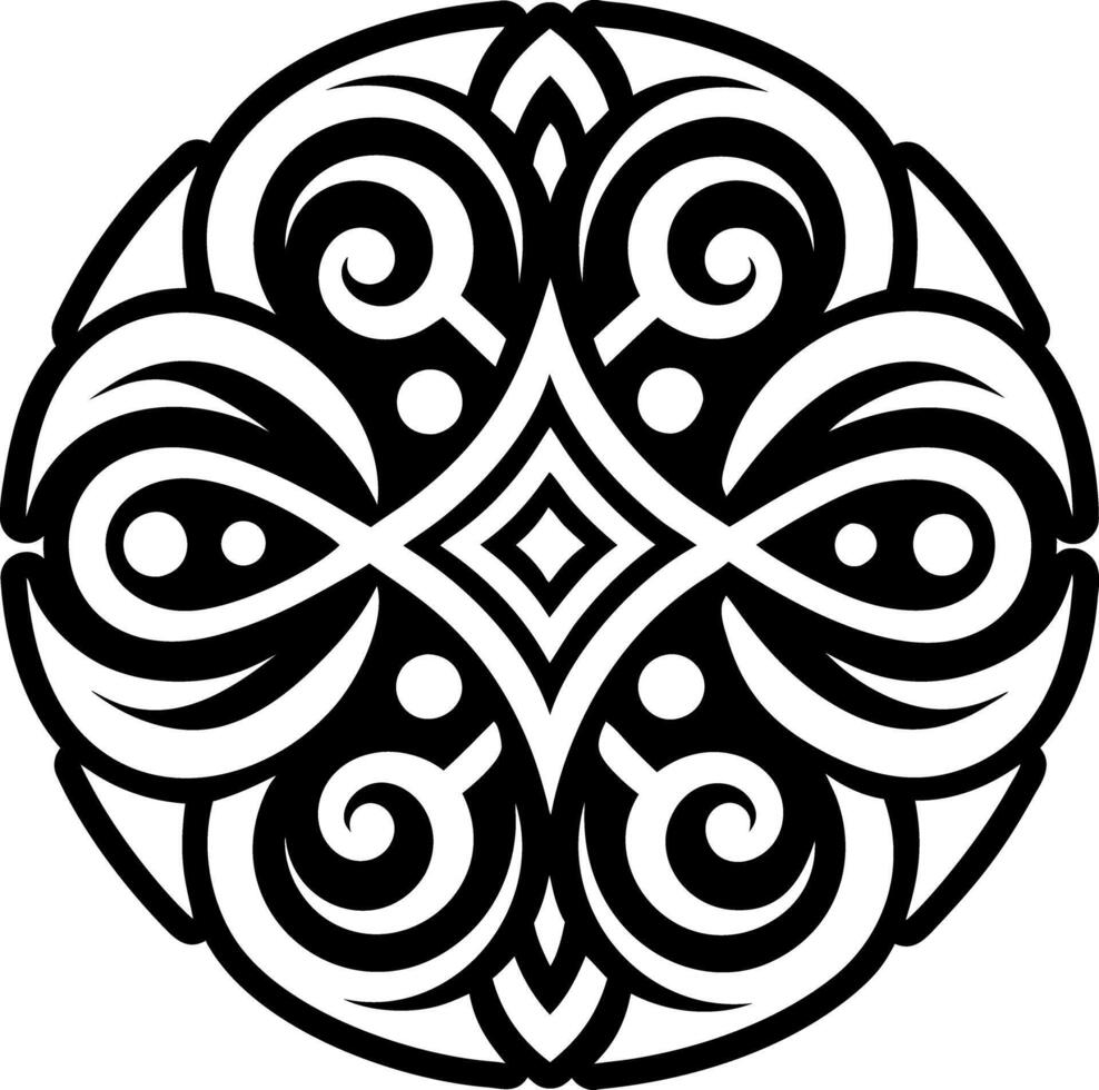 Maori pattern icon in filled style vector