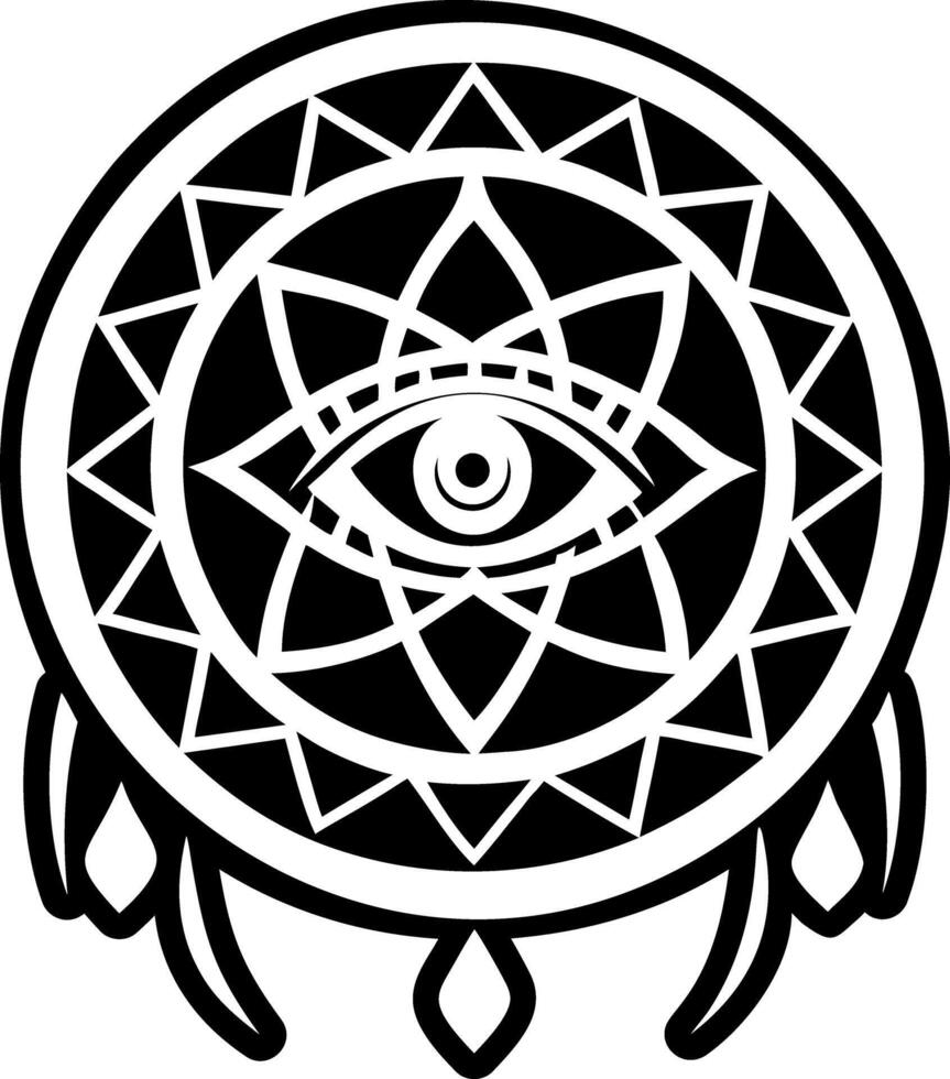 A filled style icon of dream catcher vector