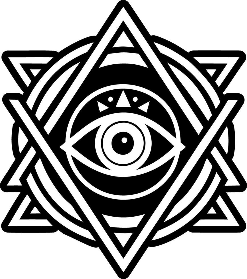 Esoteric eye icon in filled style vector