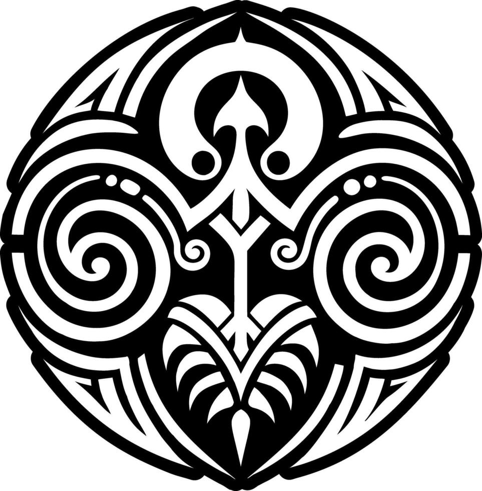 Polynesian art symbol icon in solid style vector