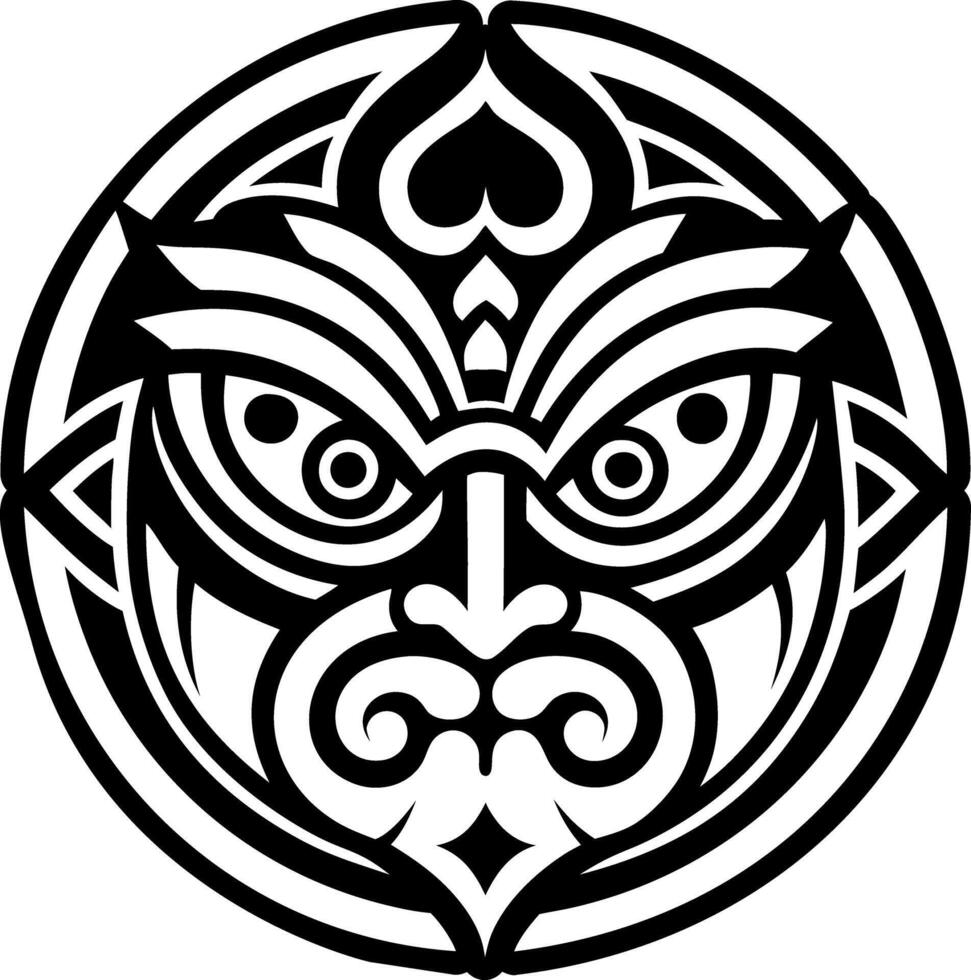 A solid style icon of polynesian tiki symbol vector