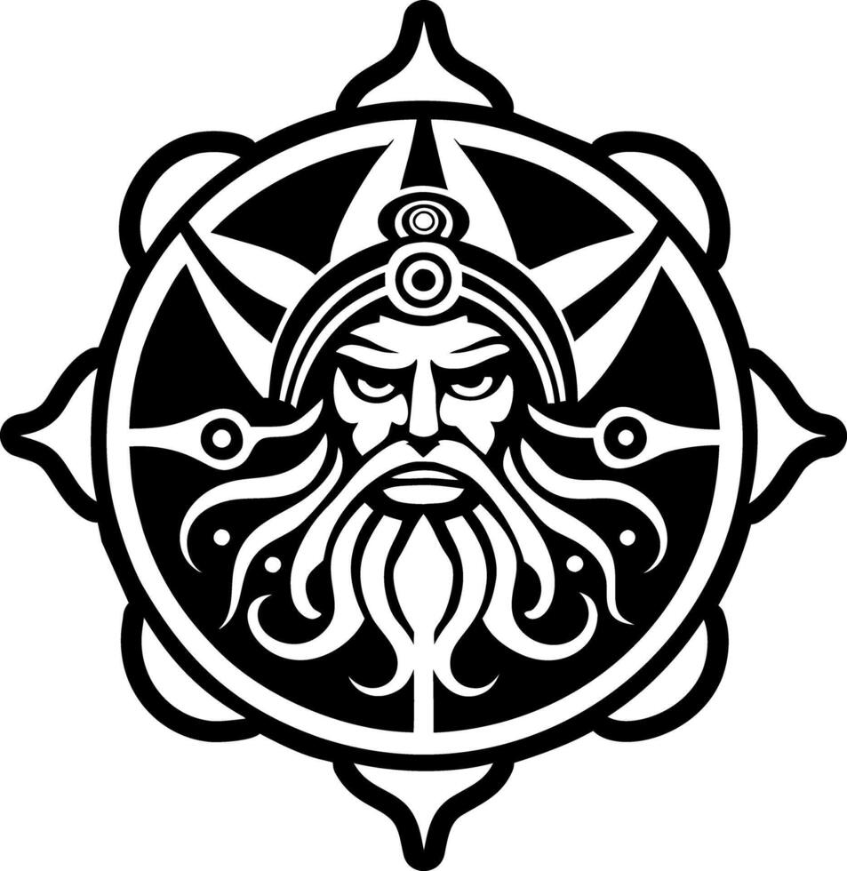 A filled style icon of ancient god symbol vector
