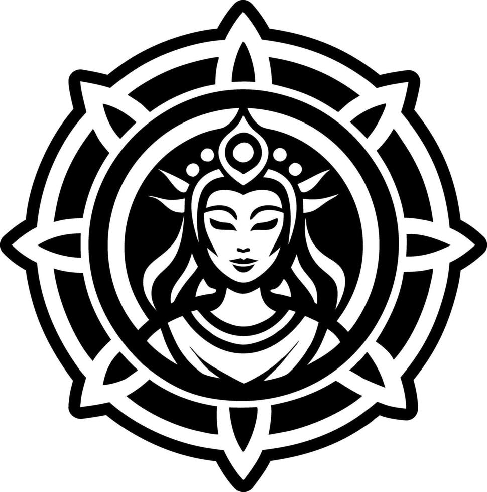 A glyph style icon of hinetitama symbol vector