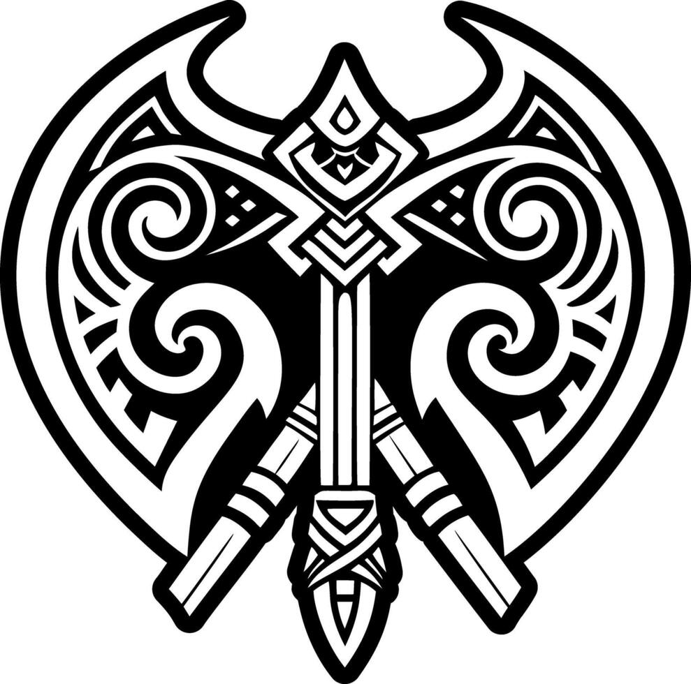 Taiaha weapon symbol icon in solid style vector