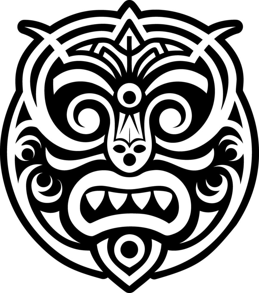 Tiki face symbol icon in solid style vector