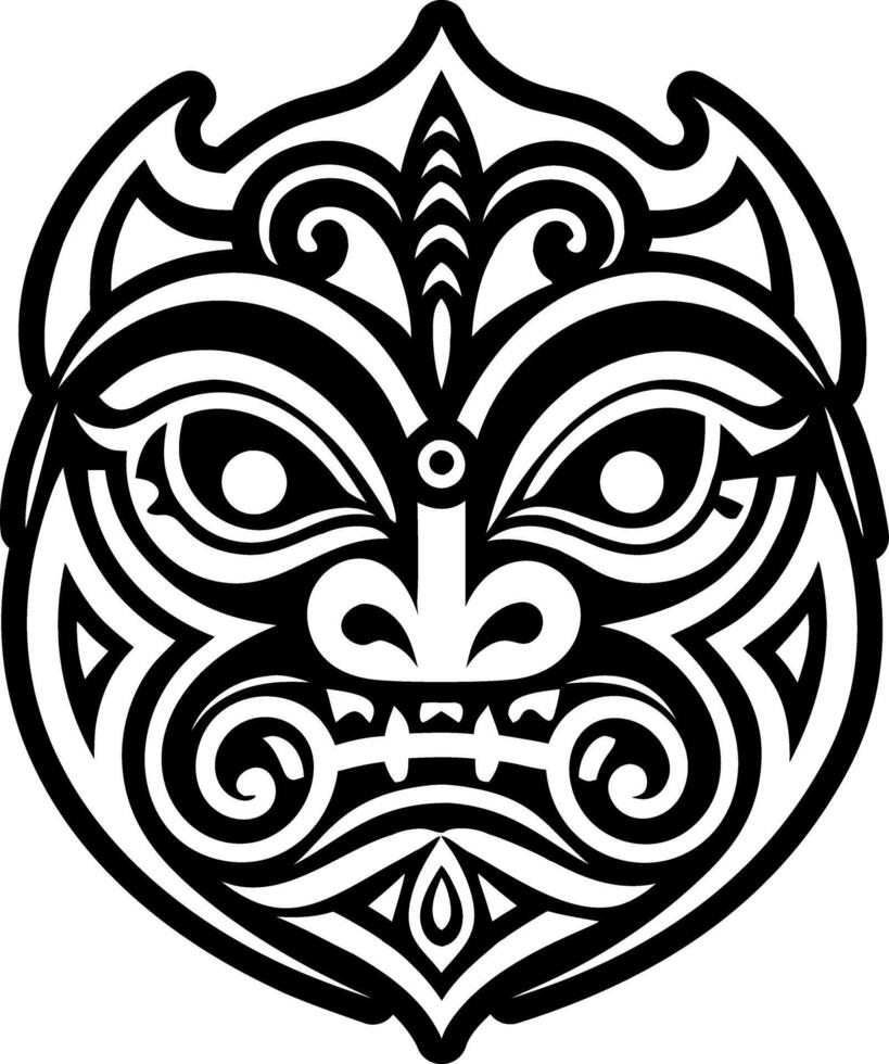 A glyph style icon of maori mask symbol vector
