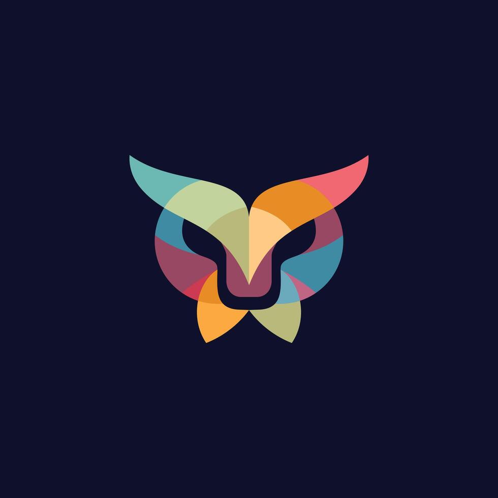 Tiger owl head logo design vector