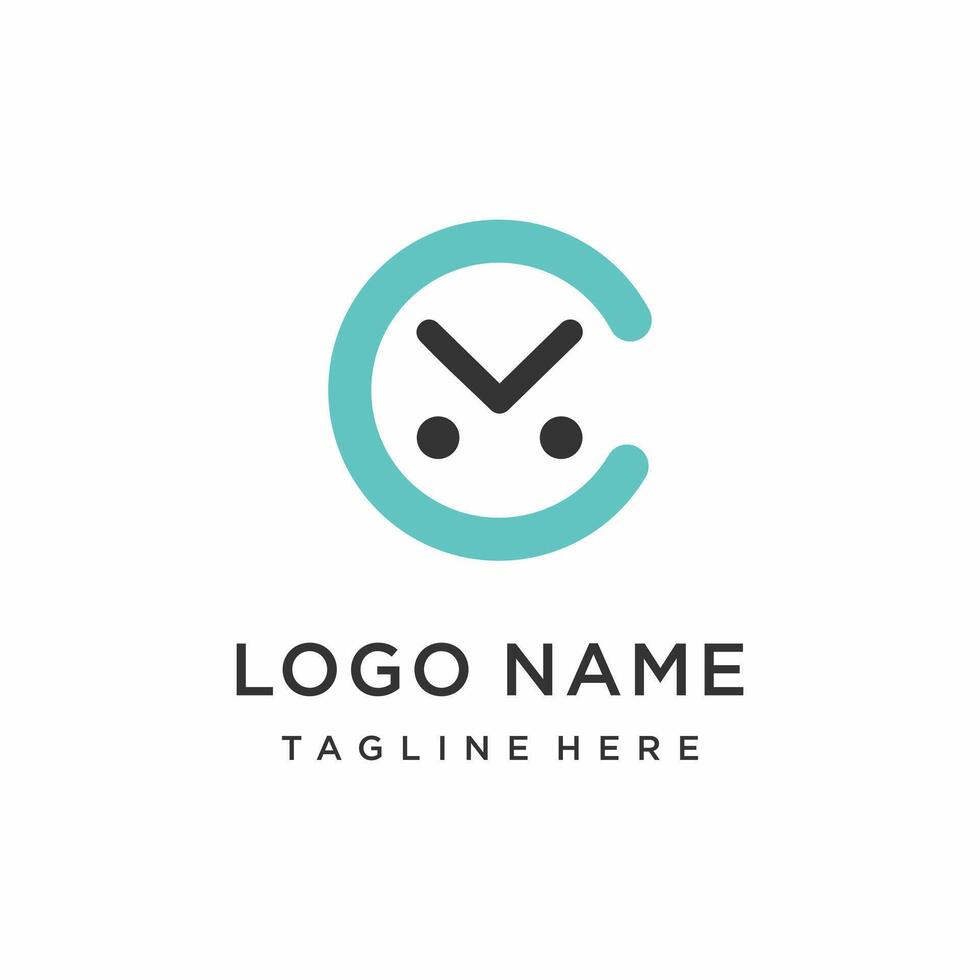 Minimalist abstract letter C or M, Technology Application and Marketing Logo Design Inspiration vector