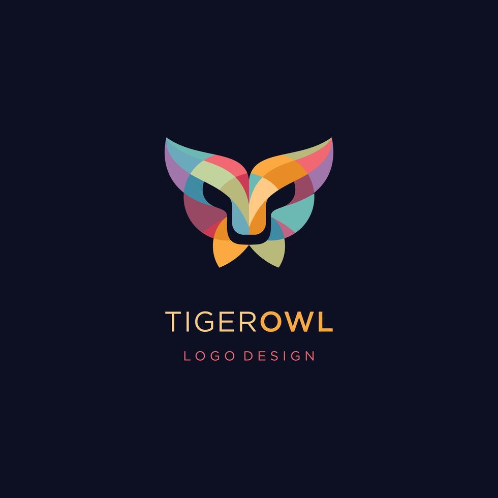 Abstract tiger and owl head logo design eps 10 vector