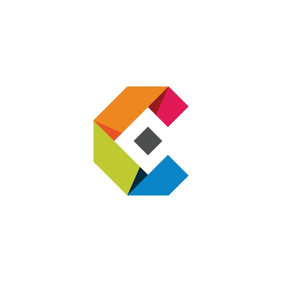 Letter C puzle design logo template vector