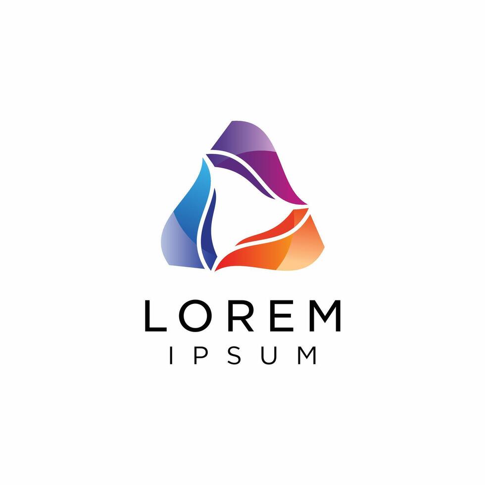 Abstract Triangle logo design inspiration for business logos, consulting, modern technology with gradient vector