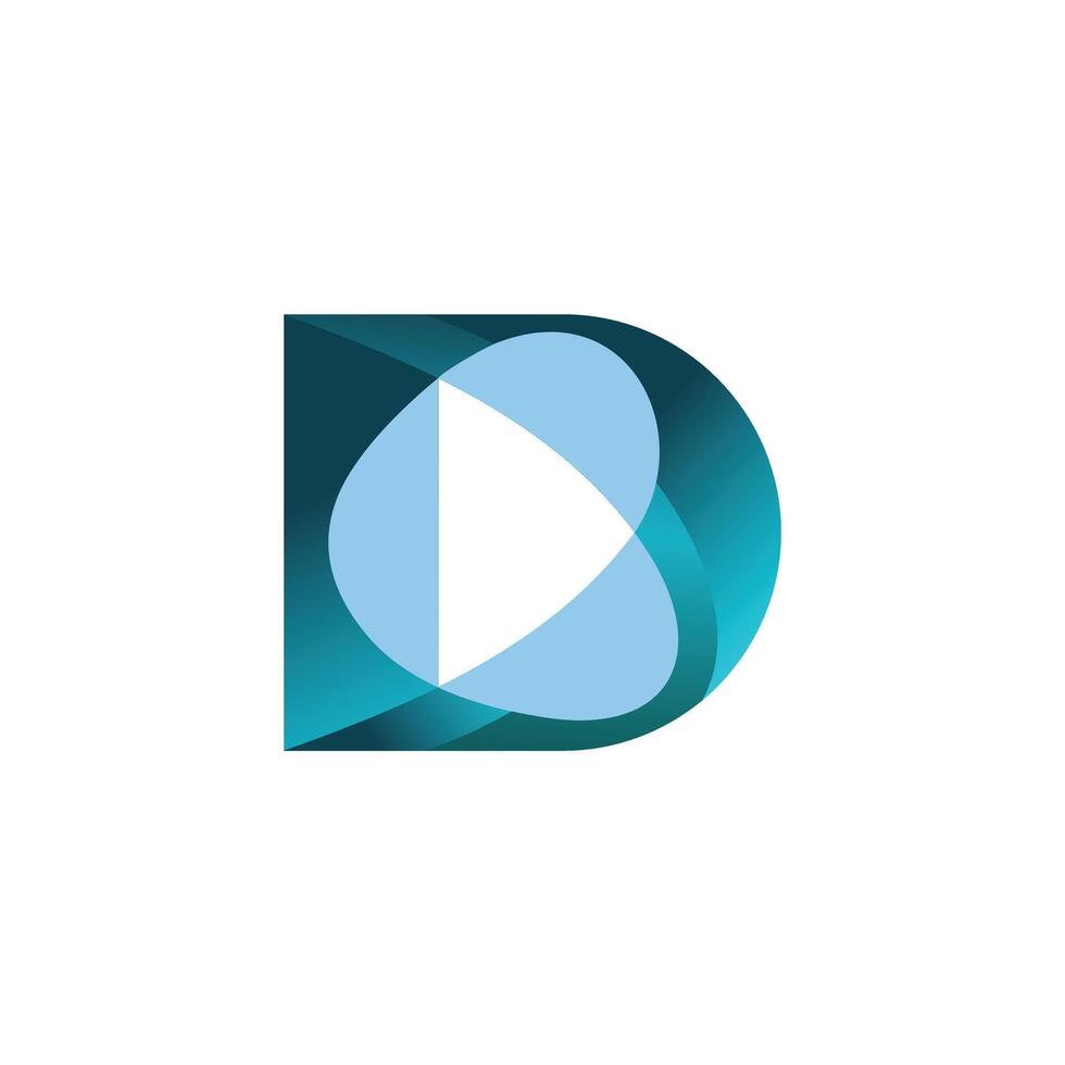 D letter design logo template vector