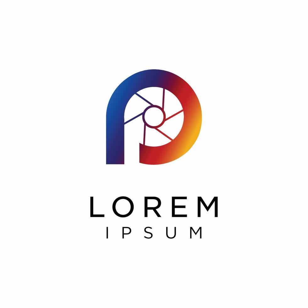 Photography Logo Design Inspiration, Letter P and Shutter vector