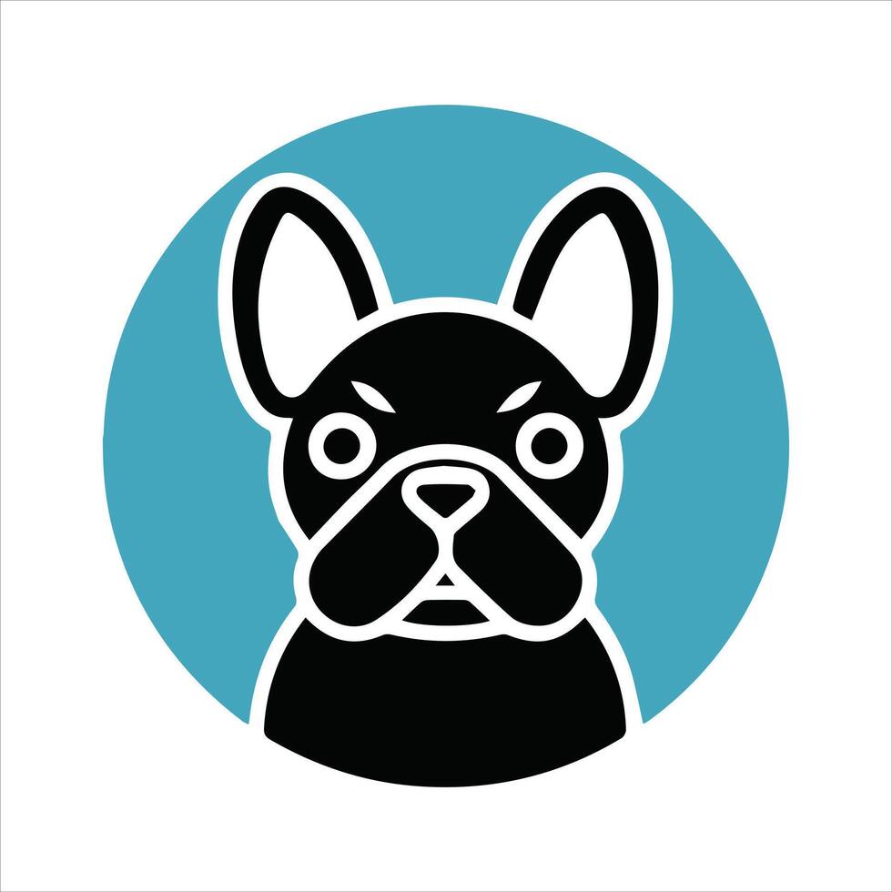 Elegant arafed dog in a round frame on light background vector