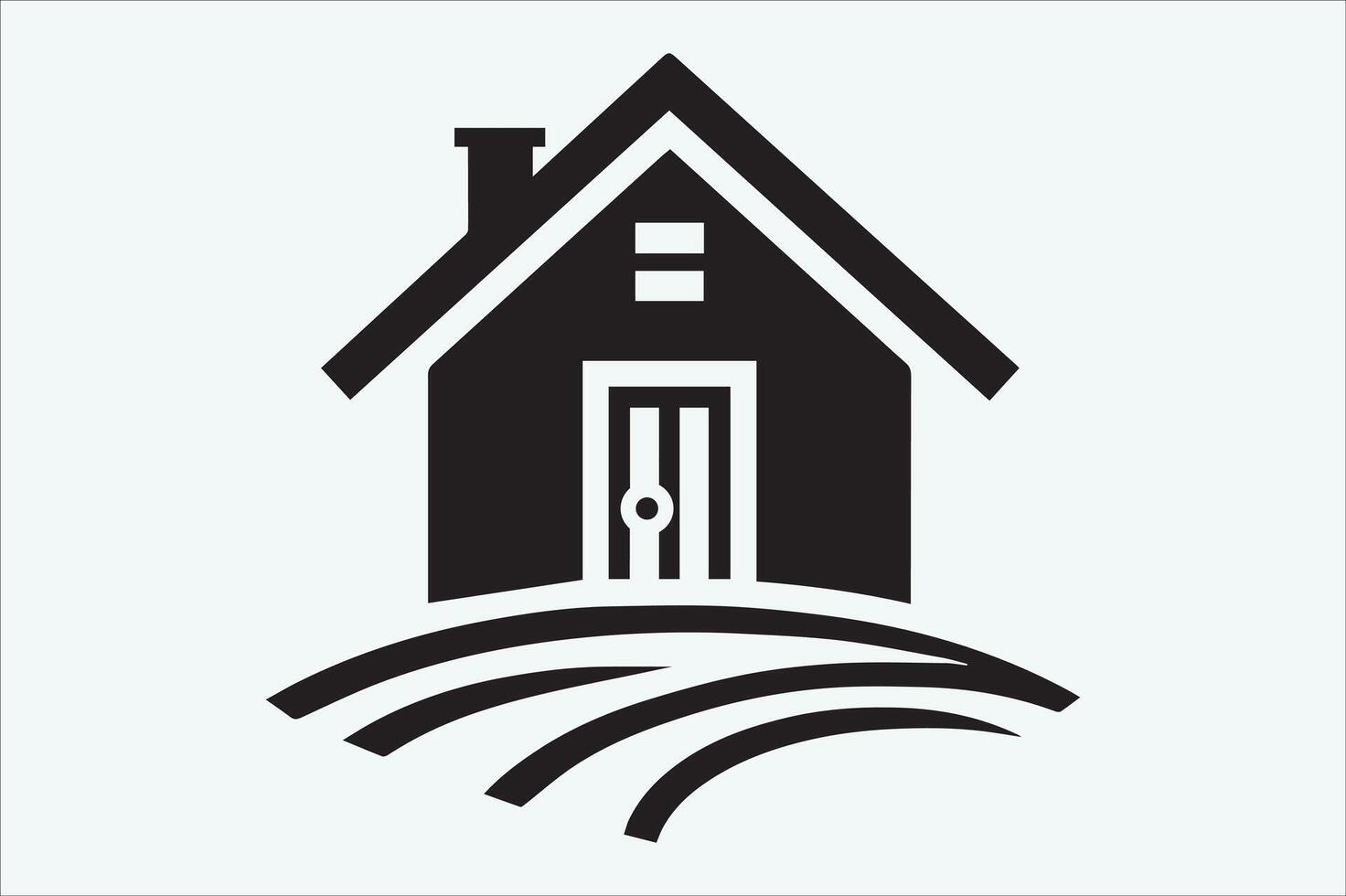 A black and white house quit a natural icon illustration vector