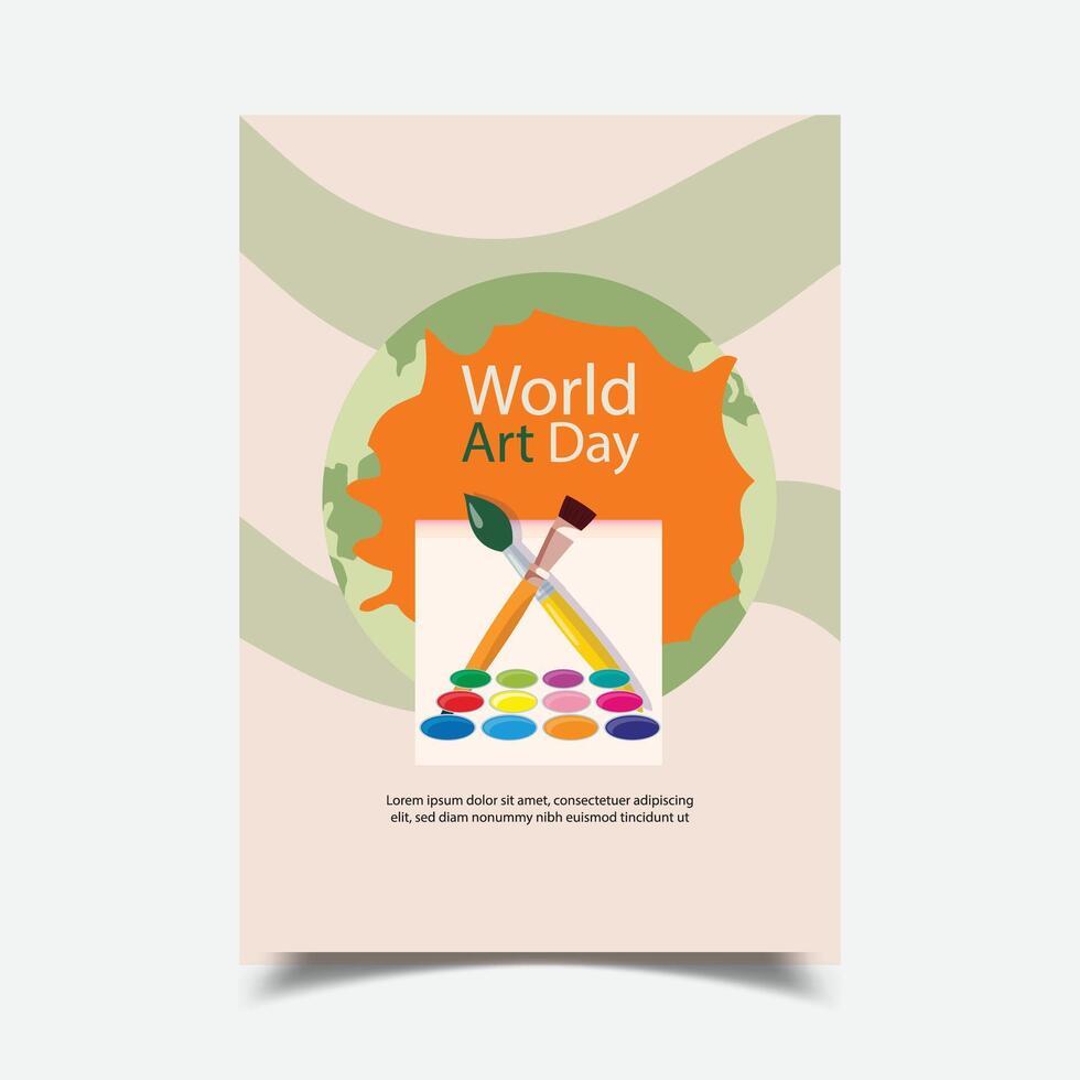 World Art Day Vertical Poster Background Illustration vector