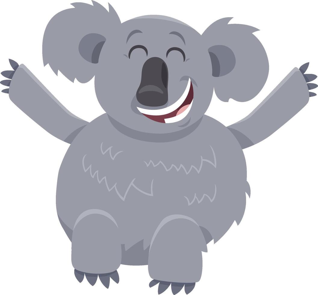 happy cartoon koala bear animal character vector