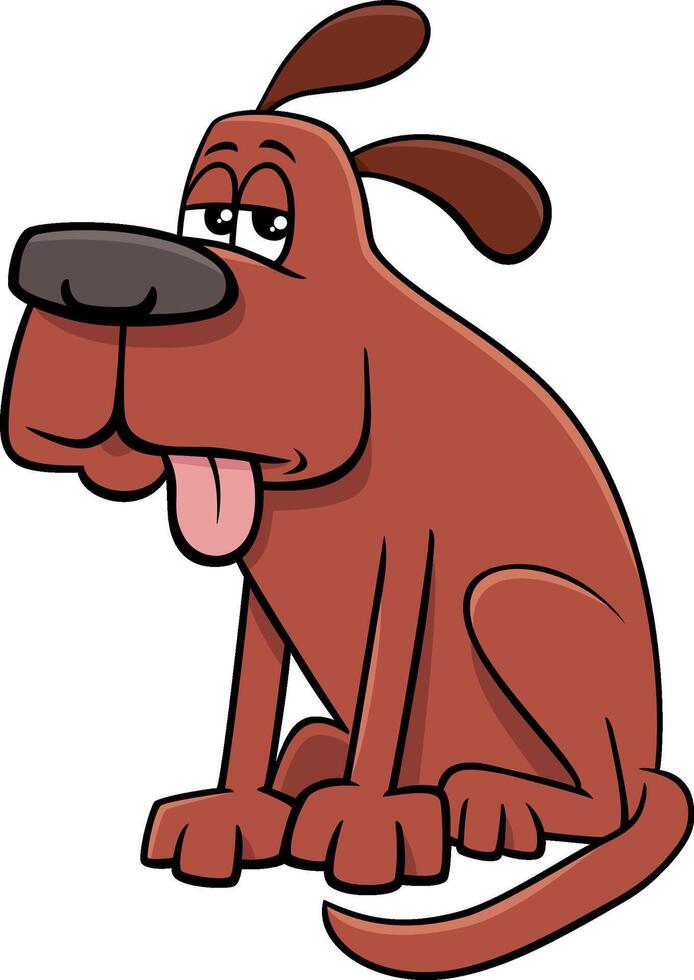 funny cartoon brown dog animal character vector