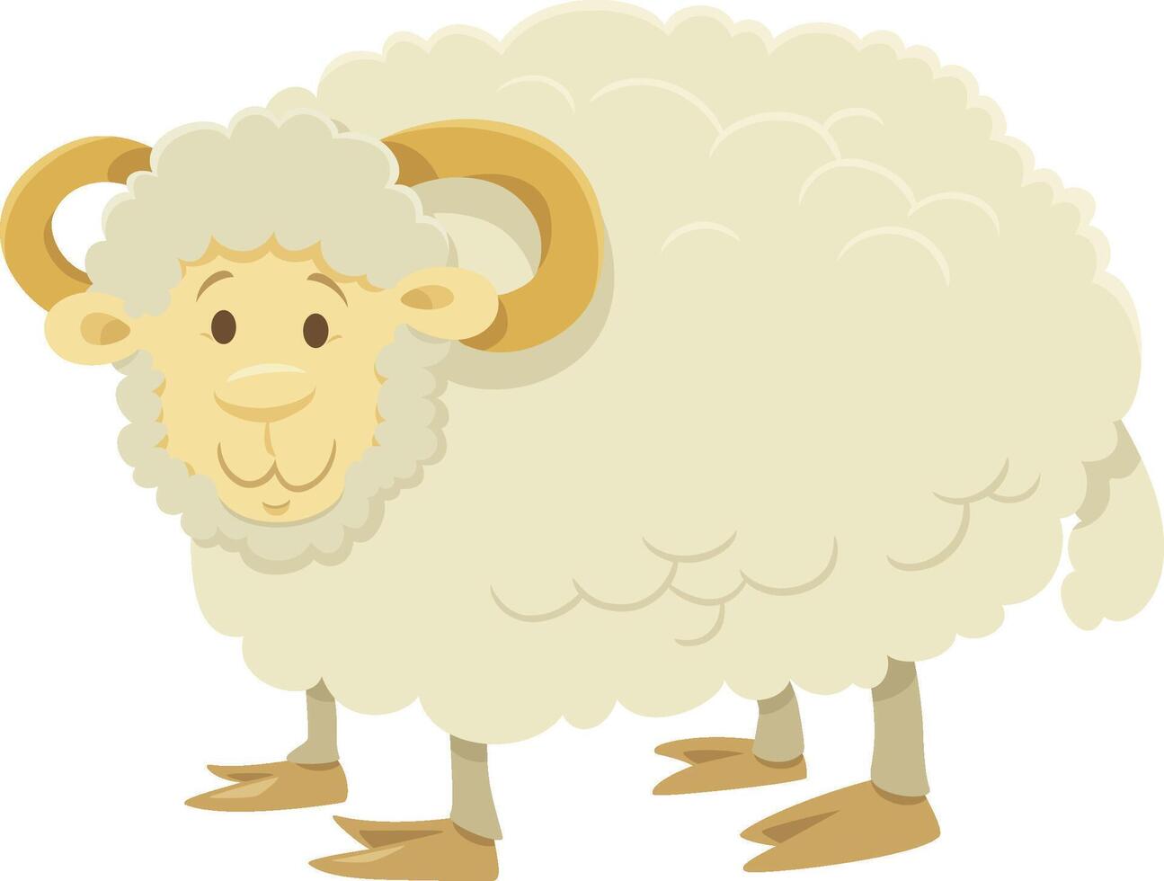 funny ram farm animal character vector