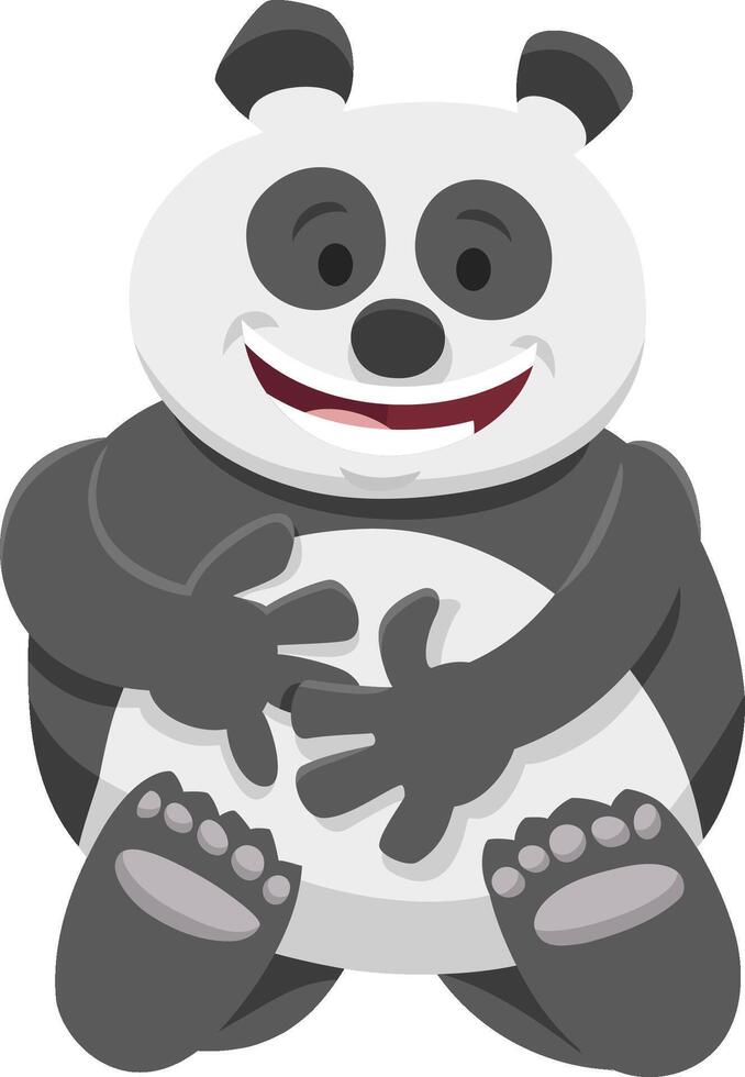 happy cartoon panda bear animal character vector
