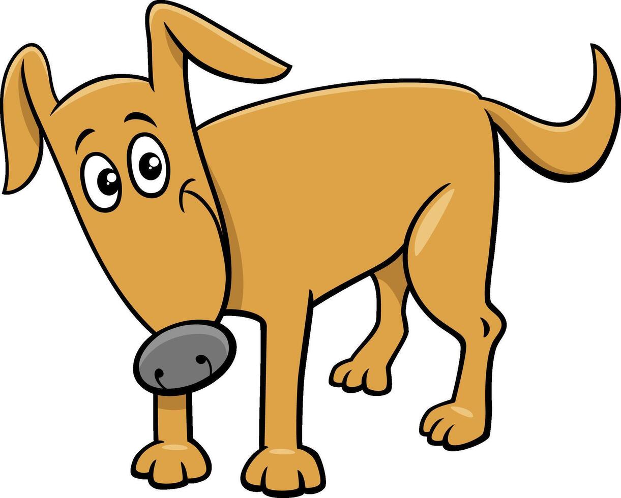 happy cartoon dog or puppy animal character vector