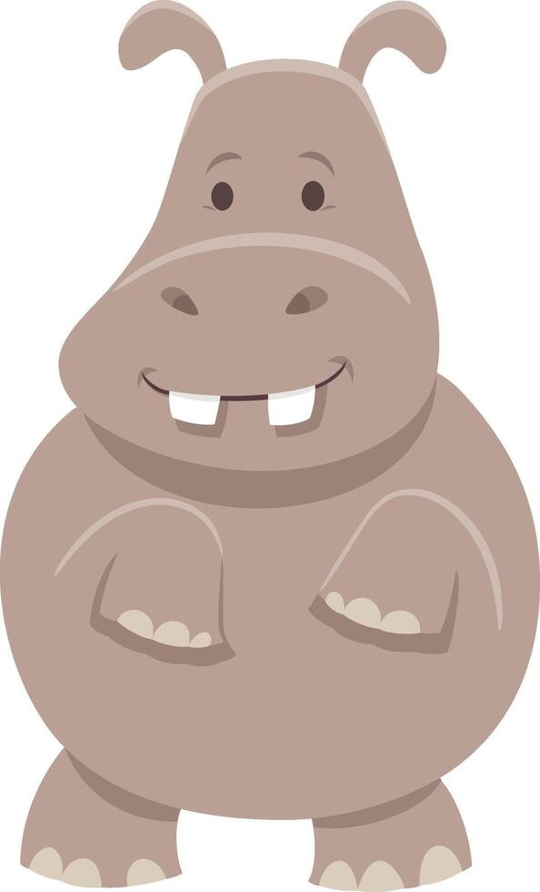 funny cartoon hippo or hippopotamus animal character vector