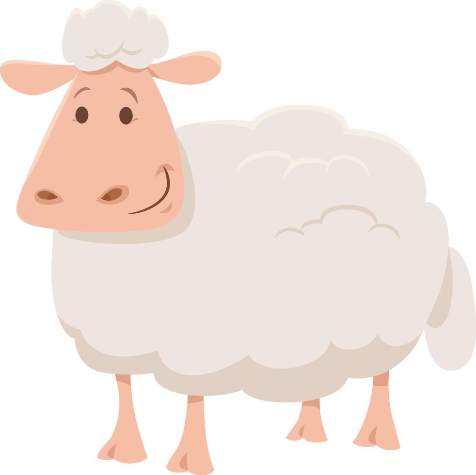 cute cartoon sheep farm animal character vector