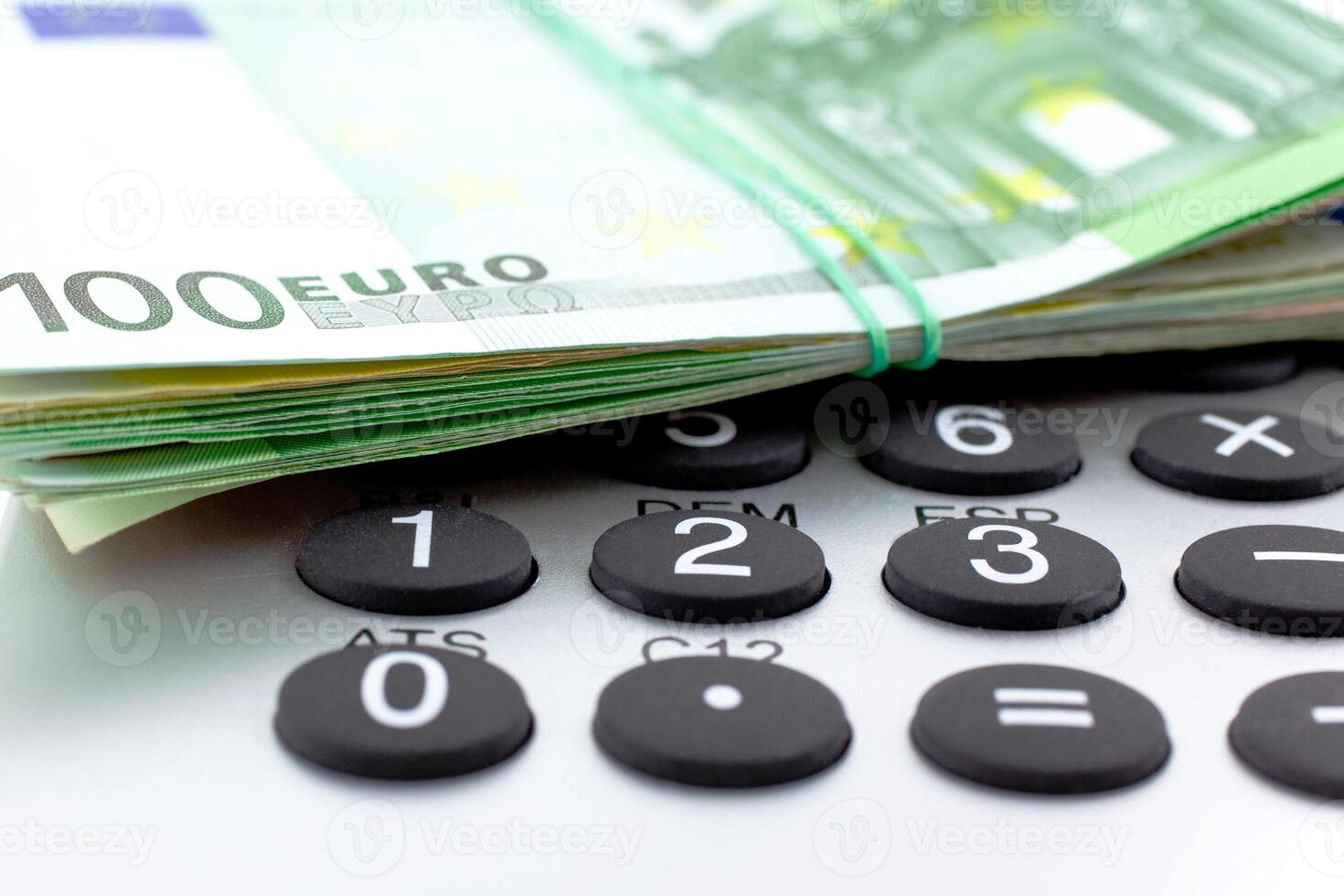 Euro Notes with calculator photo