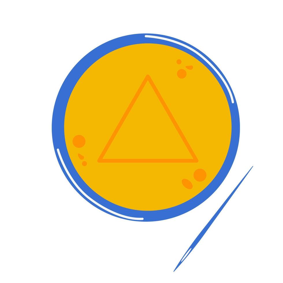 Korean Dalgona sugar toffees, sweets with signs triangle. Flat illustration. vector