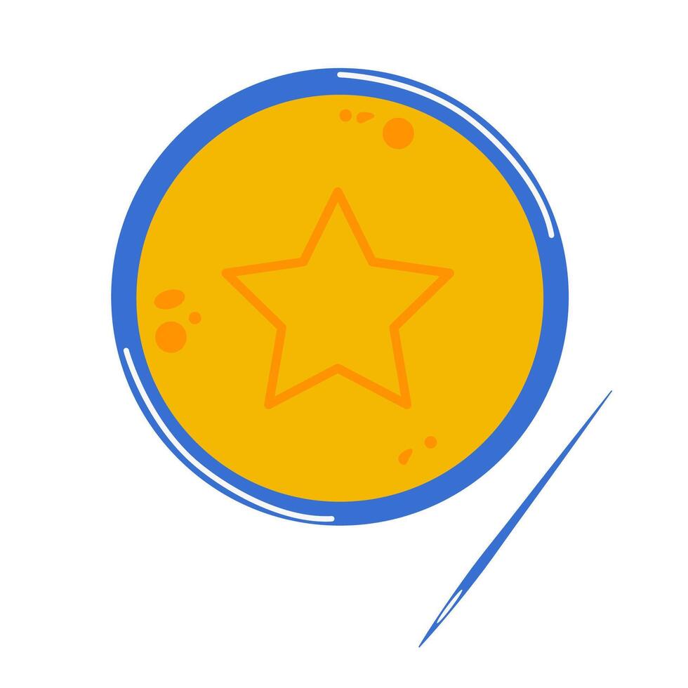 Korean Dalgona sugar toffees, sweets with sign star. Flat illustration. vector