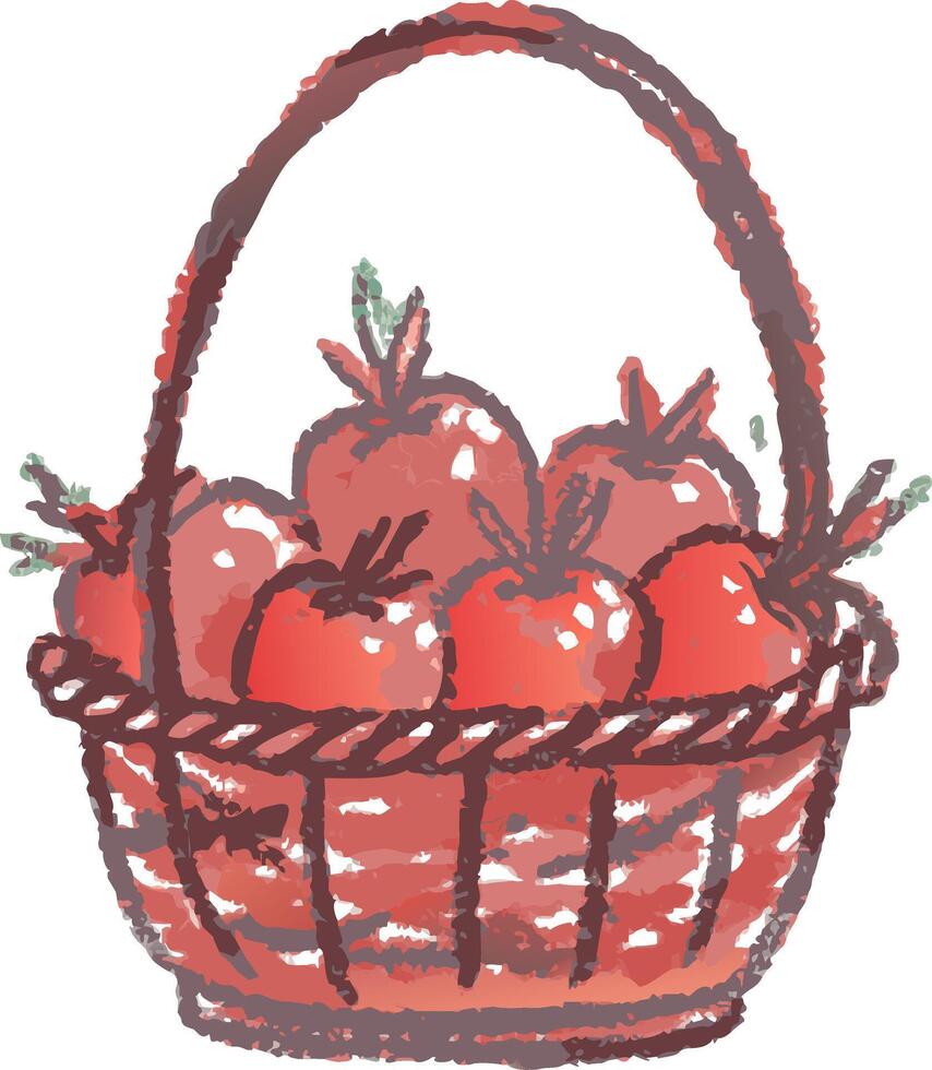 Vibrant Tomato Basket Illustration for Farmers Market and Food Themes vector
