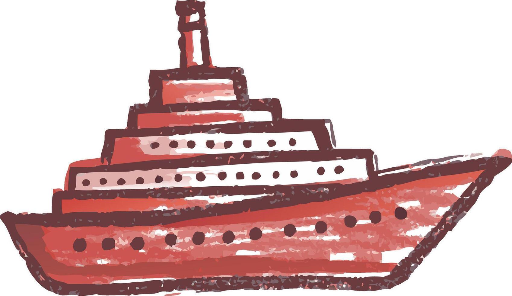 Vintage Hand-Drawn Cruise Ship Illustration for Nautical Themes vector