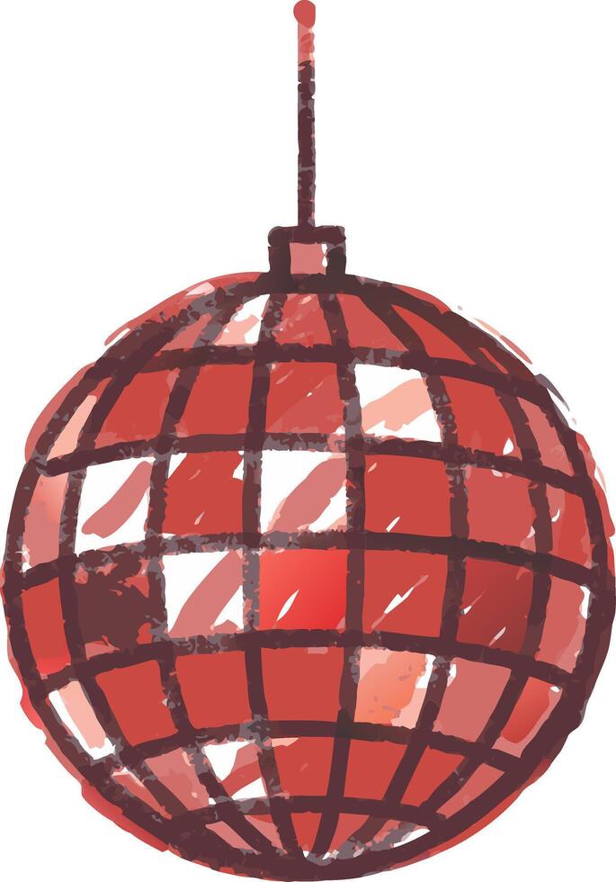 Vibrant Red Disco Ball Illustration for Retro Party Themes vector