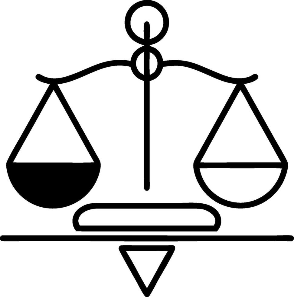 Illustration of Justice Balance Scales Symbolizing Fairness and Equality vector