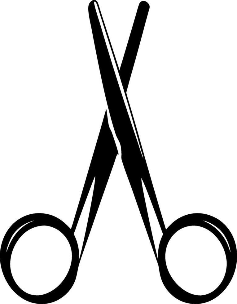 Illustration Black Scissors Simple Minimalist Design for Hairdressing Barbershop vector