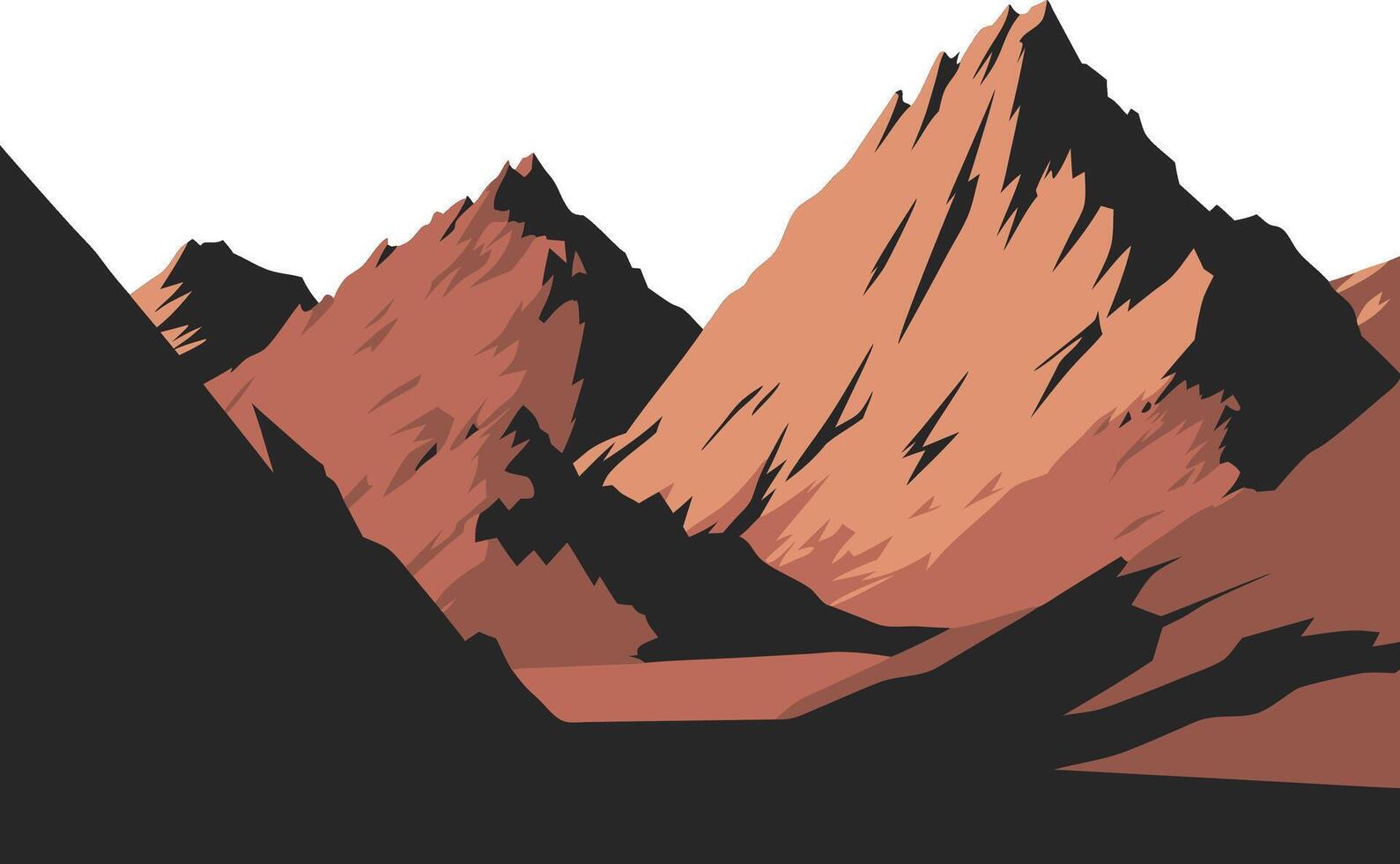 Vibrant Mountain Landscape at Sunset Illustration for Backgrounds and Designs vector