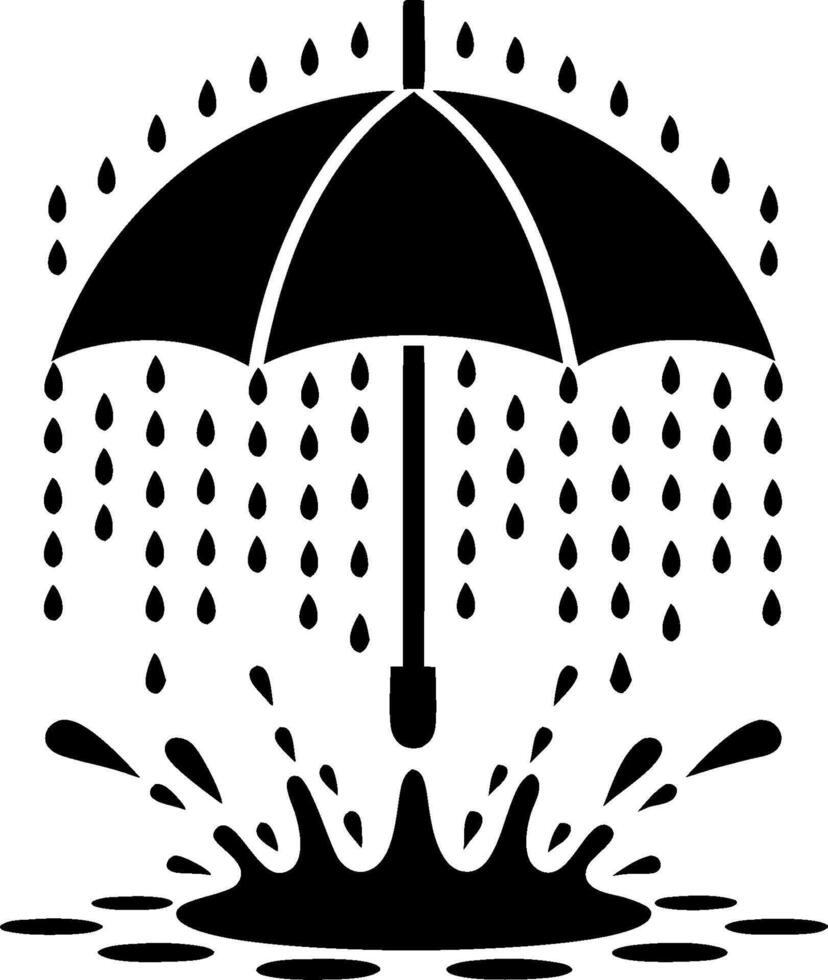 Umbrella Illustrating Rain Protection with Creative Splash Design vector