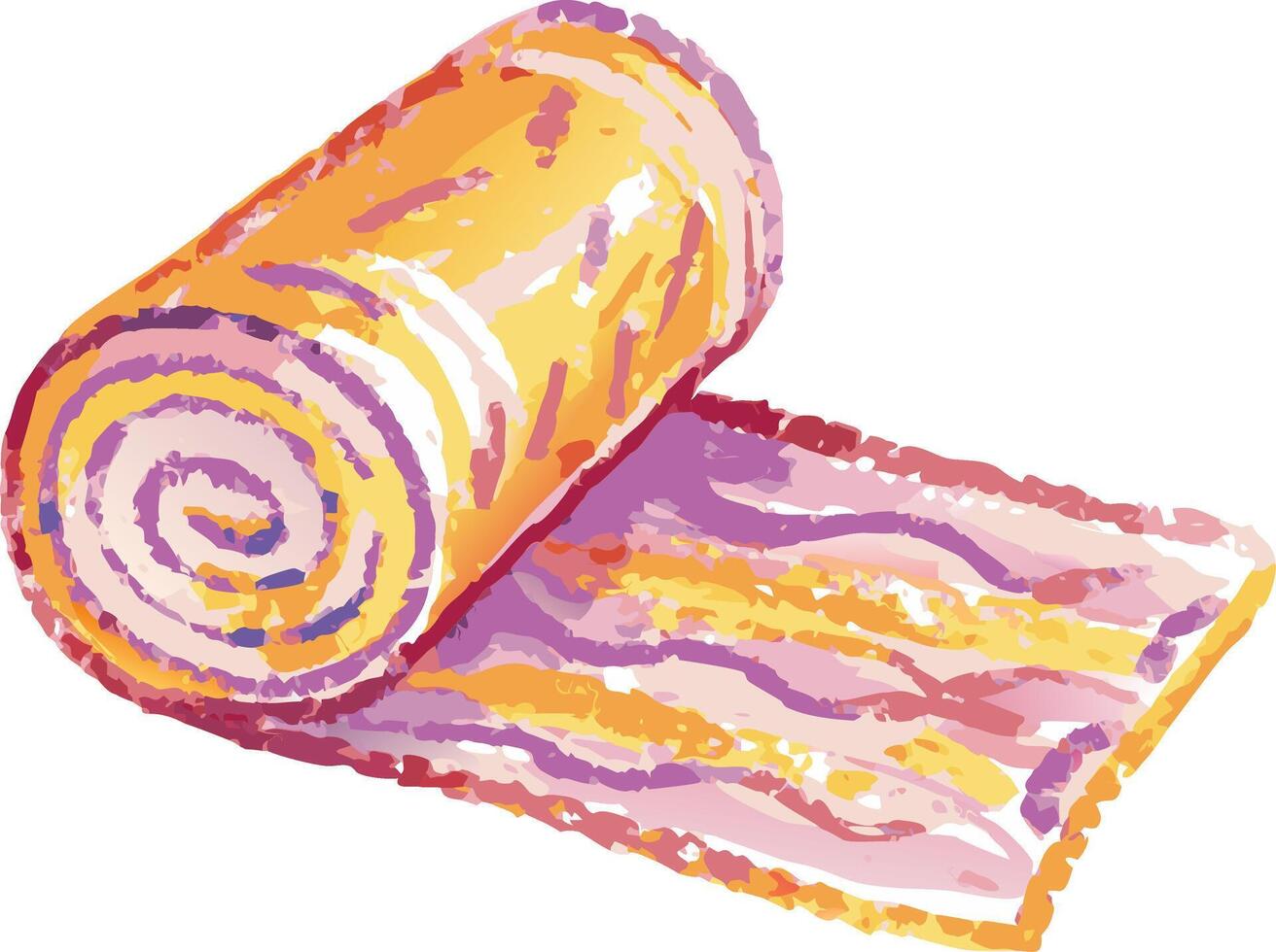 Vibrant Colorful Rolled Cake Illustration for Bakery and Dessert Marketing vector