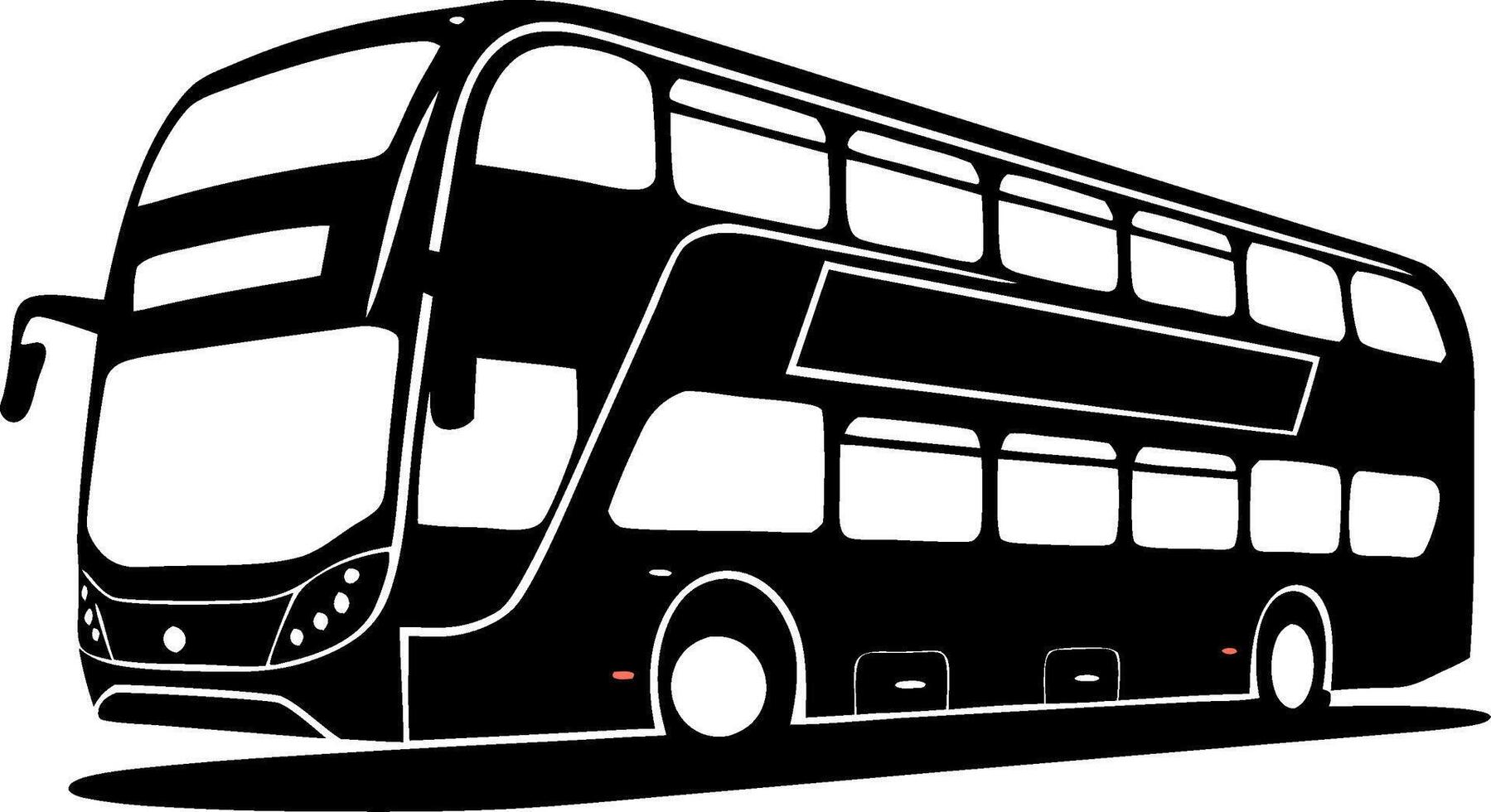 Illustration Double Decker Bus Silhouette Transportation Design vector